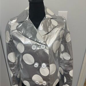 Dolce & Gabbana Silver and White Polka Dot Blazer